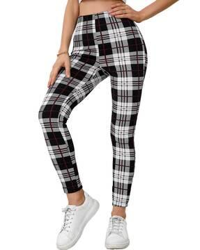 checked slim fit jeggings