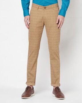 checked slim-fit pants