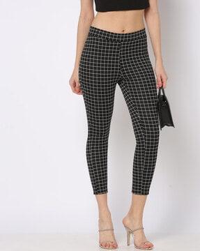 checked slim fit pants