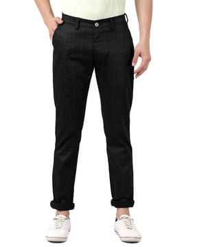 checked slim fit pants
