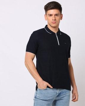 checked slim fit polo t-shirt