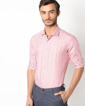 checked slim fit shirt with patch pocket