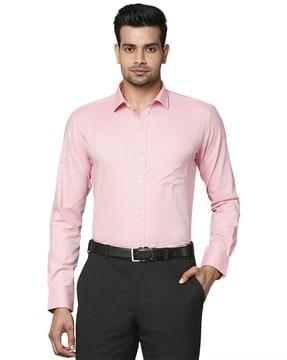 checked slim fit shirt with patch pocket