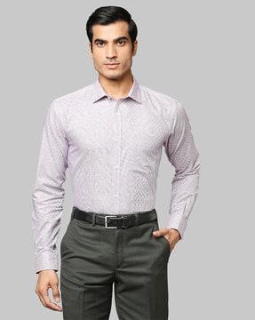 checked slim fit shirt with patch pocket