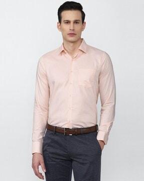 checked slim fit shirt with patch pocket