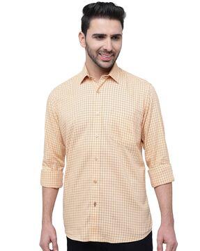 checked slim fit shirt with patch pocket