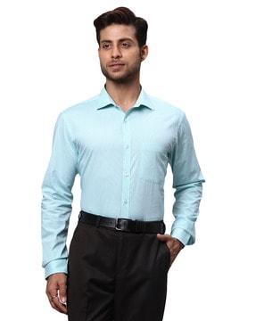 checked slim fit shirt with patch pocket