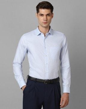 checked slim fit shirt with patch pocket