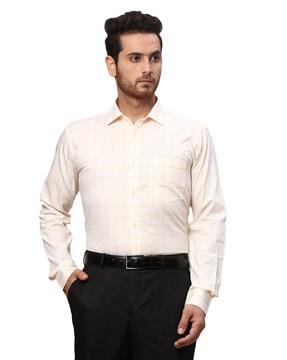 checked slim fit shirt with patch pocket