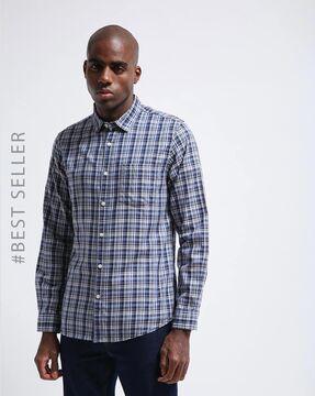 checked slim fit shirt