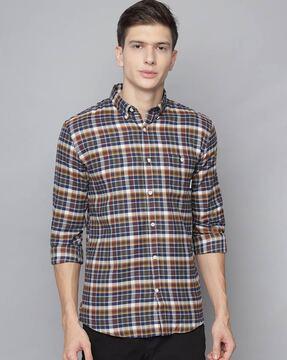 checked slim fit shirt