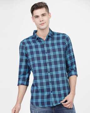 checked slim fit shirt