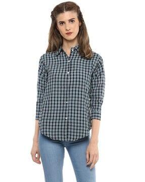 checked slim fit shirt