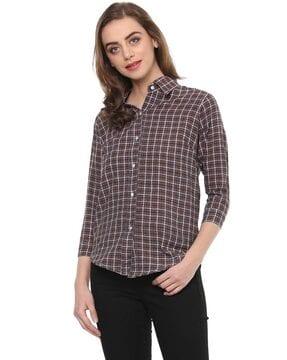 checked slim fit shirt