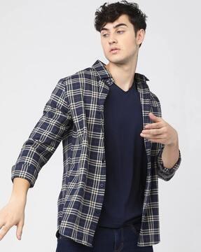 checked slim fit shirt