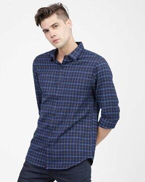 checked slim fit shirt