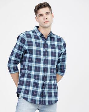 checked slim fit shirt