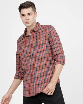 checked slim fit shirt