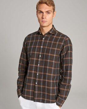 checked slim fit shirt