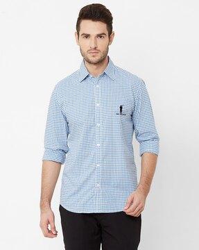 checked slim fit shirt