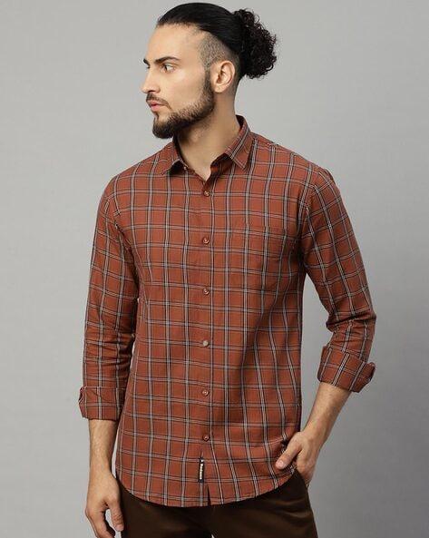 checked slim fit shirt