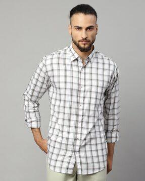 checked slim fit shirt