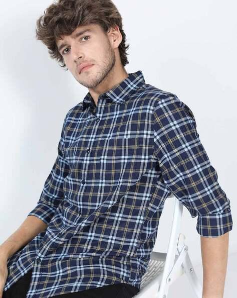 checked slim fit shirt