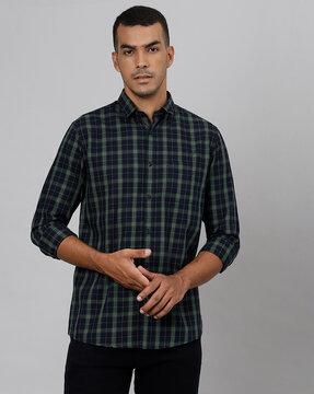 checked slim fit shirt