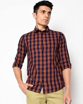 checked slim fit shirt