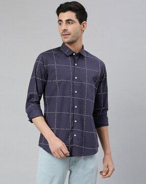 checked slim fit shirt