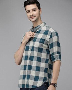 checked slim fit shirt