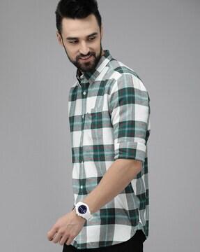 checked slim fit shirt