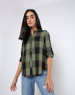 checked slim fit shirt