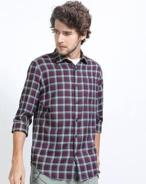 checked slim fit shirt