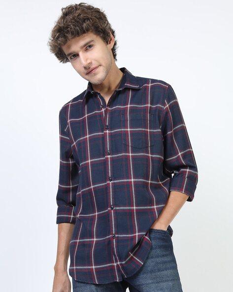 checked slim fit shirt