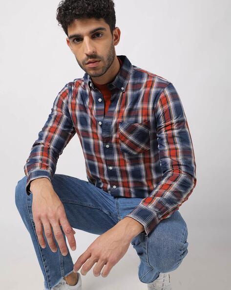 checked slim fit shirt