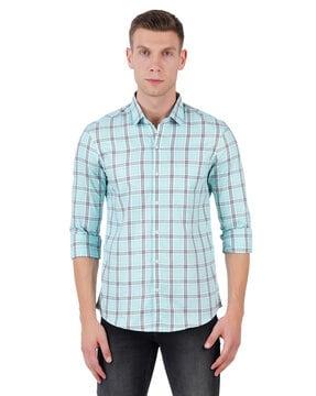 checked slim fit shirt