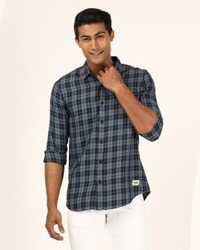 checked slim fit shirt