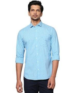 checked slim-fit shirt