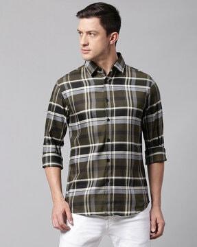 checked slim fit shirt