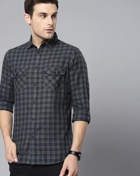 checked slim fit shirt