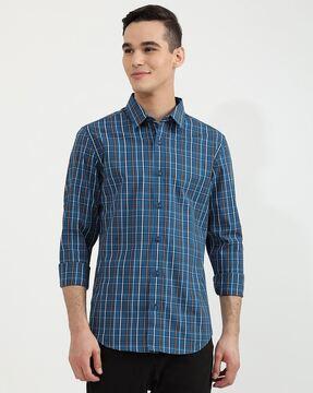 checked slim fit shirt