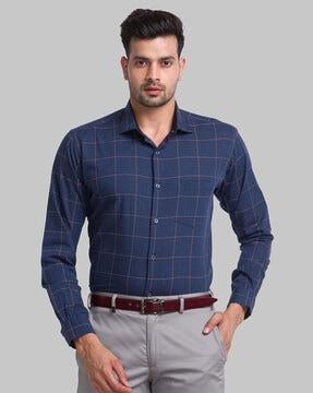 checked slim fit shirt