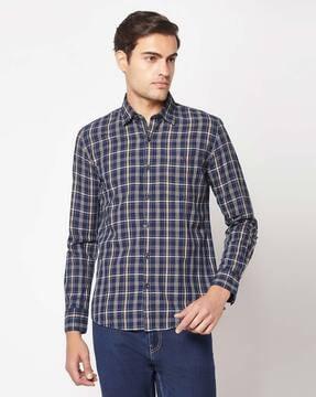 checked slim fit shirt