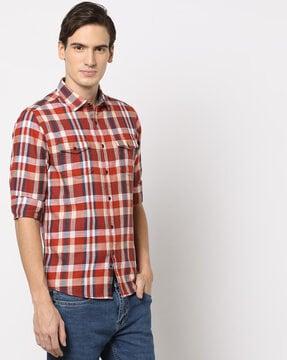 checked slim fit shirt