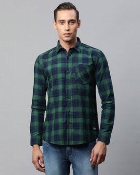 checked slim fit shirt