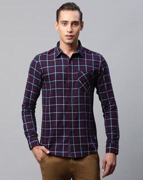 checked slim fit shirt