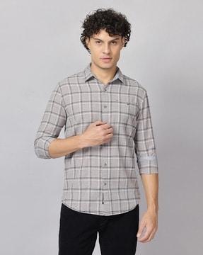 checked slim fit shirt