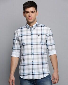 checked slim fit shirt