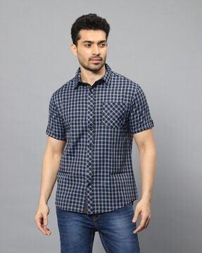 checked slim fit shirt